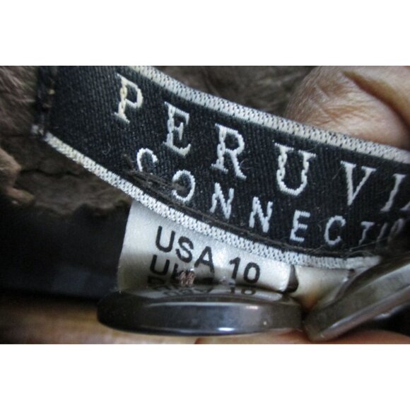 Peruvian Connection100% Sheep Leather Brown Moto Newbury Jacket Size 10 Luxury - Picture 13 of 13